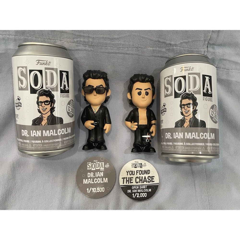 NEW Funko Soda Can Figures - Jurassic Park - Dr. Ian Malcolm - Common & Chase